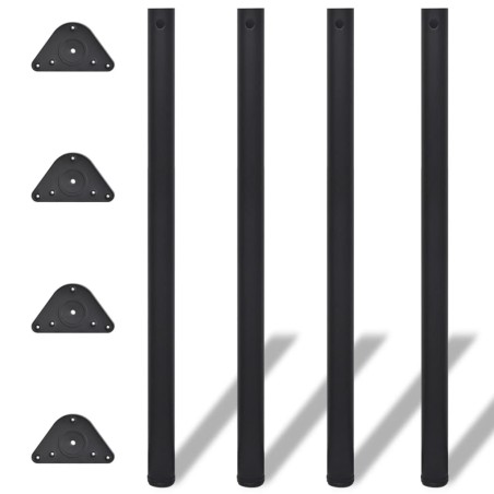 vidaXL Patas de mesa ajustables en 4 alturas negro 1100 mm