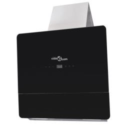 vidaXL Campana extractora vidrio templado negro con pantalla 600 mm
