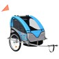 vidaXL Remolque para bicicletas y cochecito 2 en 1 azul y gris vidaXL Remolque para bicicletas y cochecito 2 en 1 azul y gris