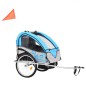 vidaXL Remolque para bicicletas y cochecito 2 en 1 azul y gris vidaXL Remolque para bicicletas y cochecito 2 en 1 azul y gris