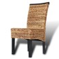 vidaXL Sillas de comedor 2 unidades madera maciza de mango y abacá vidaXL Sillas de comedor 2 unidades madera maciza de mango y abacá