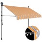 vidaXL Toldo retráctil manual con LED amarillo y azul 300 cm