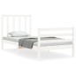 vidaXL Estructura de cama con cabecero madera maciza blanco vidaXL Estructura de cama con cabecero madera maciza blanco