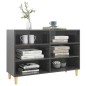 vidaXL Aparador de madera contrachapada gris brillante 103,5x35x70 cm vidaXL Aparador de madera contrachapada gris brillante 103,5x35x70 cm
