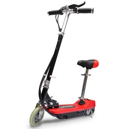 vidaXL Patinete eléctrico con asiento rojo 120 W