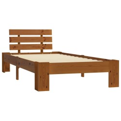 vidaXL Estructura de cama madera maciza pino marrón miel 90x200 cm