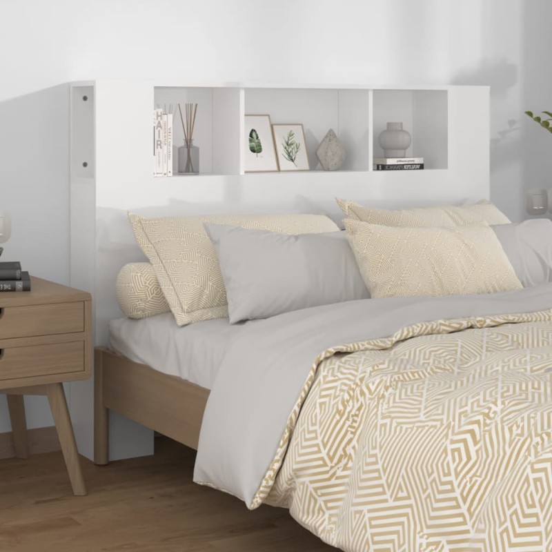 vidaXL Mueble cabecero blanco brillante 140x18,5x104,5 cm vidaXL Mueble cabecero blanco brillante 140x18,5x104,5 cm
