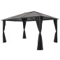 vidaXL Cenador con cortinas aluminio 4x3x2,6 m negro vidaXL Cenador con cortinas aluminio 4x3x2,6 m negro