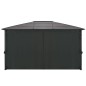 vidaXL Cenador con cortinas aluminio 4x3x2,6 m negro vidaXL Cenador con cortinas aluminio 4x3x2,6 m negro