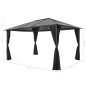vidaXL Cenador con cortinas aluminio 4x3x2,6 m negro vidaXL Cenador con cortinas aluminio 4x3x2,6 m negro