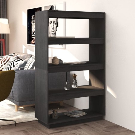 vidaXL Estantería/divisor de espacios madera pino gris 80x35x135 cm 