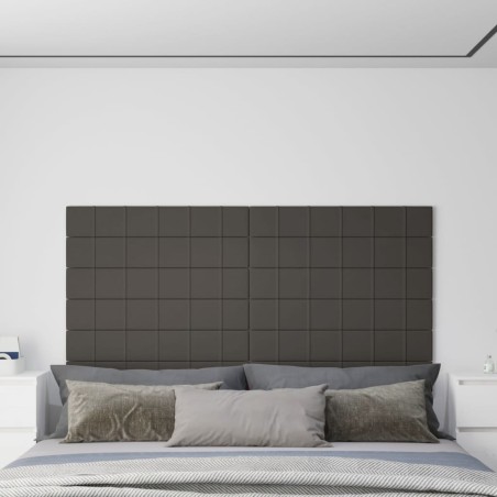 vidaXL Paneles de pared 12 uds terciopelo gris oscuro 90x15 cm 1,62 m²