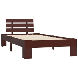 vidaXL Estructura de cama madera maciza pino marrón oscuro 100x200 cm