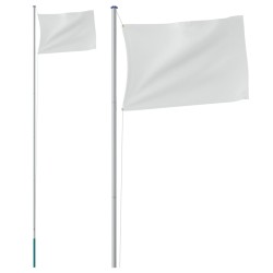 vidaXL Mástil de bandera modular aluminio plateado 6,23 m