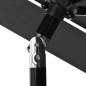 vidaXL Sombrilla de 3 niveles con poste de aluminio antracita 2,5 m