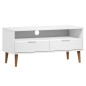 vidaXL Mueble de TV MOLDE madera maciza de pino blanco 106x40x49 cm vidaXL Mueble de TV MOLDE madera maciza de pino blanco 106x40x49 cm