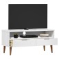 vidaXL Mueble de TV MOLDE madera maciza de pino blanco 106x40x49 cm vidaXL Mueble de TV MOLDE madera maciza de pino blanco 106x40x49 cm