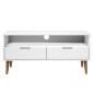 vidaXL Mueble de TV MOLDE madera maciza de pino blanco 106x40x49 cm vidaXL Mueble de TV MOLDE madera maciza de pino blanco 106x40x49 cm