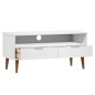 vidaXL Mueble de TV MOLDE madera maciza de pino blanco 106x40x49 cm vidaXL Mueble de TV MOLDE madera maciza de pino blanco 106x40x49 cm