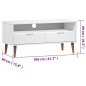 vidaXL Mueble de TV MOLDE madera maciza de pino blanco 106x40x49 cm vidaXL Mueble de TV MOLDE madera maciza de pino blanco 106x40x49 cm