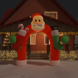 vidaXL Puerta de arco inflable de Navidad con LED 320 cm