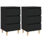 vidaXL Mesitas de noche 2 uds patas madera maciza negro 40x35x69 cm vidaXL Mesitas de noche 2 uds patas madera maciza negro 40x35x69 cm