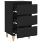 vidaXL Mesitas de noche 2 uds patas madera maciza negro 40x35x69 cm vidaXL Mesitas de noche 2 uds patas madera maciza negro 40x35x69 cm