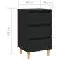vidaXL Mesitas de noche 2 uds patas madera maciza negro 40x35x69 cm vidaXL Mesitas de noche 2 uds patas madera maciza negro 40x35x69 cm