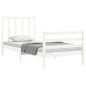 vidaXL Estructura de cama con cabecero madera maciza blanco vidaXL Estructura de cama con cabecero madera maciza blanco