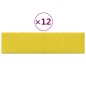 vidaXL Paneles de pared 12 uds tela amarillo claro 60x15 cm 1,08 m² vidaXL Paneles de pared 12 uds tela amarillo claro 60x15 cm 1,08 m²