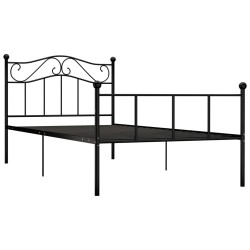 vidaXL Estructura de cama de metal negro 90x200 cm