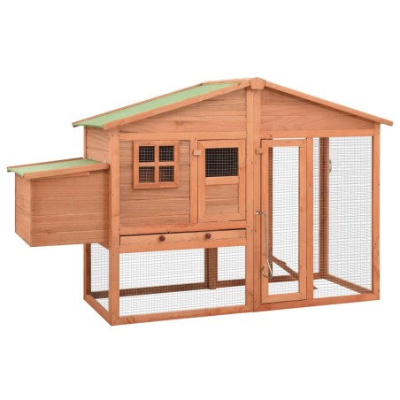 vidaXL Gallinero con ponedero madera maciza de abeto