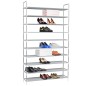 vidaXL Zapatero con 10 estantes de metal y textil no tejido plateado vidaXL Zapatero con 10 estantes de metal y textil no tejido plateado