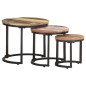 vidaXL Mesitas auxiliares 3 piezas madera maciza reciclada vidaXL Mesitas auxiliares 3 piezas madera maciza reciclada