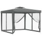 vidaXL Cenador con doble techo de tela gris antracita 3x3x2,68 m vidaXL Cenador con doble techo de tela gris antracita 3x3x2,68 m
