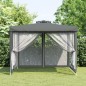 vidaXL Cenador con doble techo de tela gris antracita 3x3x2,68 m vidaXL Cenador con doble techo de tela gris antracita 3x3x2,68 m