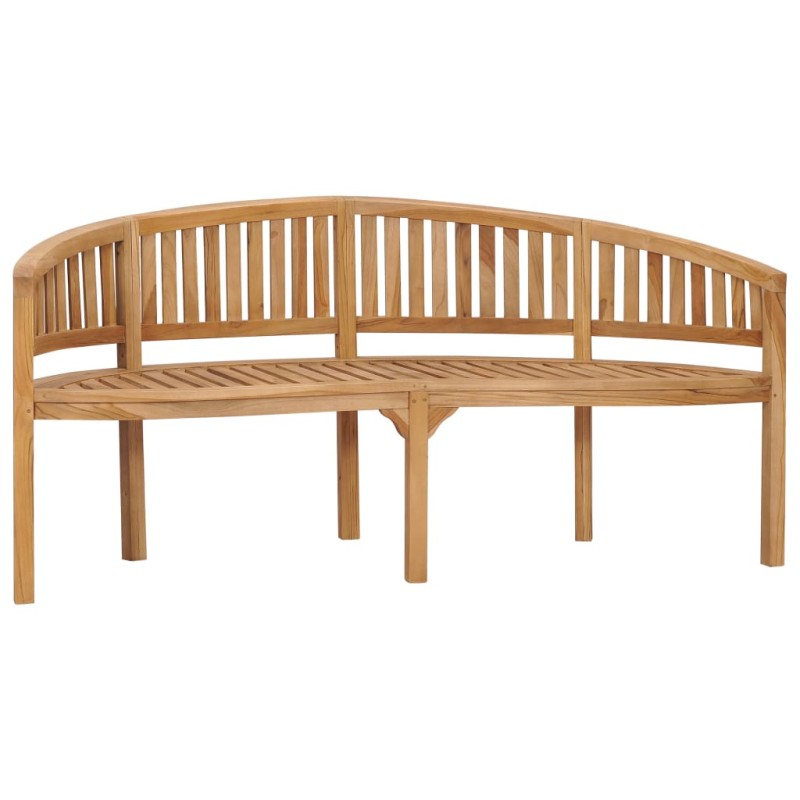 vidaXL Banco banana de madera maciza de teca 180 cm vidaXL Banco banana de madera maciza de teca 180 cm