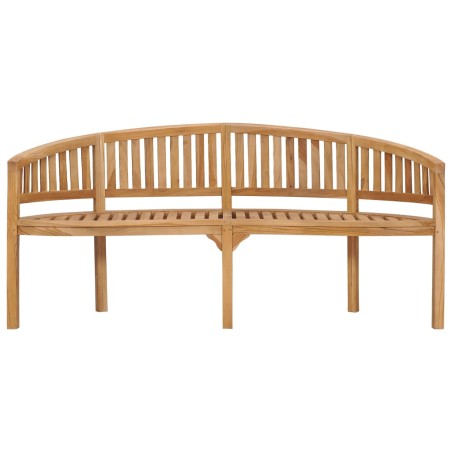 vidaXL Banco banana de madera maciza de teca 180 cm
