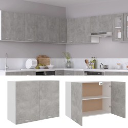 vidaXL Armario colgante contrachapada gris hormigón 80x31x60 cm