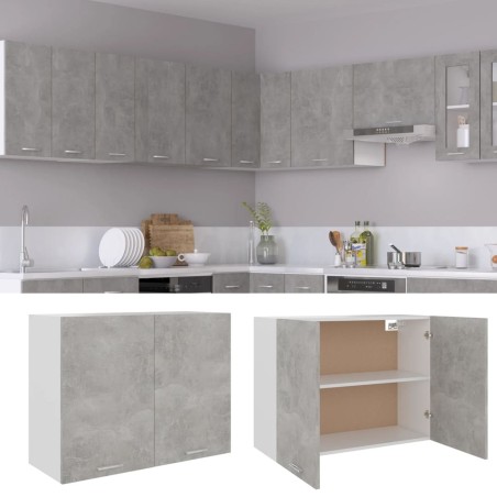 vidaXL Armario colgante contrachapada gris hormigón 80x31x60 cm