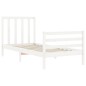vidaXL Estructura de cama con cabecero madera maciza blanco vidaXL Estructura de cama con cabecero madera maciza blanco