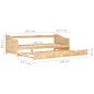 vidaXL Estructura de sofá cama extraíble madera de pino 90x200 cm vidaXL Estructura de sofá cama extraíble madera de pino 90x200 cm