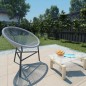 vidaXL Silla redonda de jardín ratán sintético gris vidaXL Silla redonda de jardín ratán sintético gris