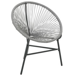 vidaXL Silla redonda de jardín ratán sintético gris