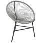 vidaXL Silla redonda de jardín ratán sintético gris vidaXL Silla redonda de jardín ratán sintético gris