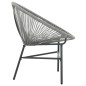 vidaXL Silla redonda de jardín ratán sintético gris vidaXL Silla redonda de jardín ratán sintético gris