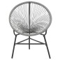 vidaXL Silla redonda de jardín ratán sintético gris vidaXL Silla redonda de jardín ratán sintético gris