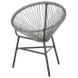 vidaXL Silla redonda de jardín ratán sintético gris vidaXL Silla redonda de jardín ratán sintético gris