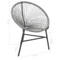 vidaXL Silla redonda de jardín ratán sintético gris vidaXL Silla redonda de jardín ratán sintético gris