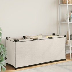 vidaXL Caja de almacenaje de tela crema 105x34,5x45 cm